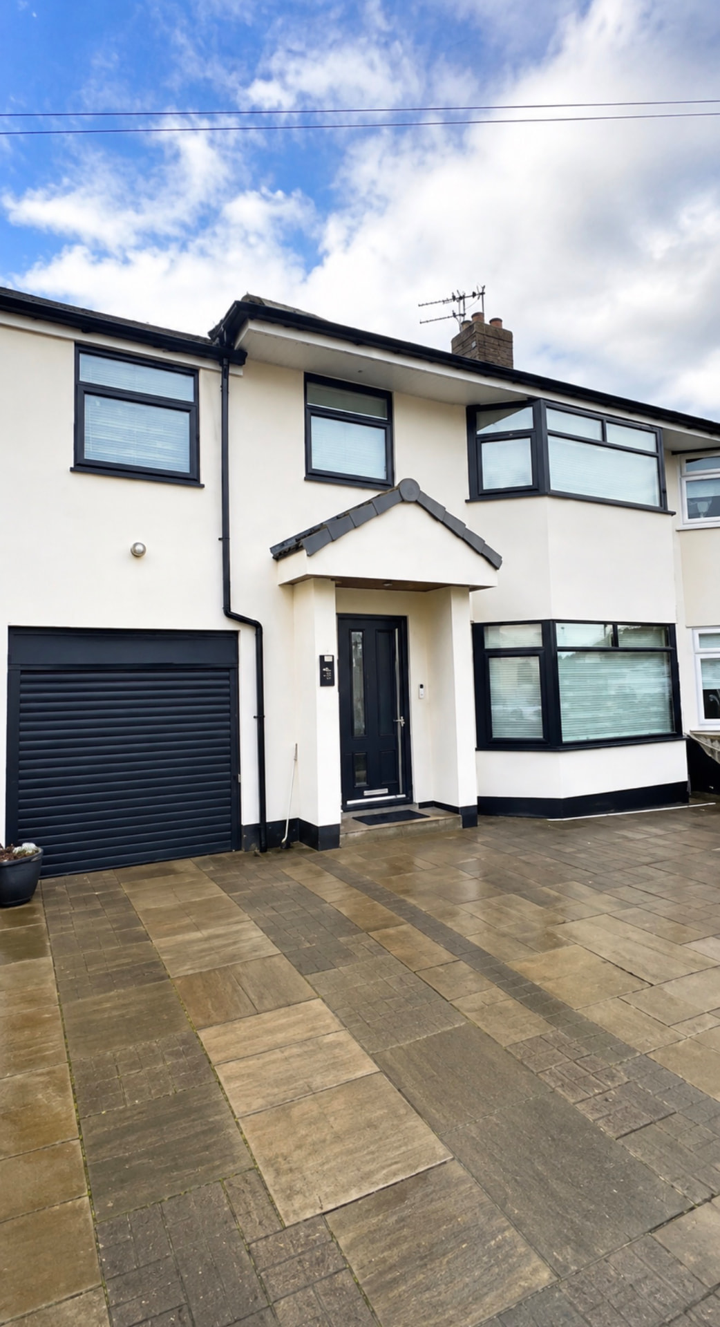 Rendered semi with garage